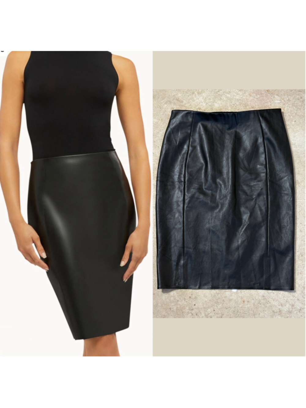 Wolford Jenna Faux Leather Pencil Skirt Women’s Size 12 Black High Waisted